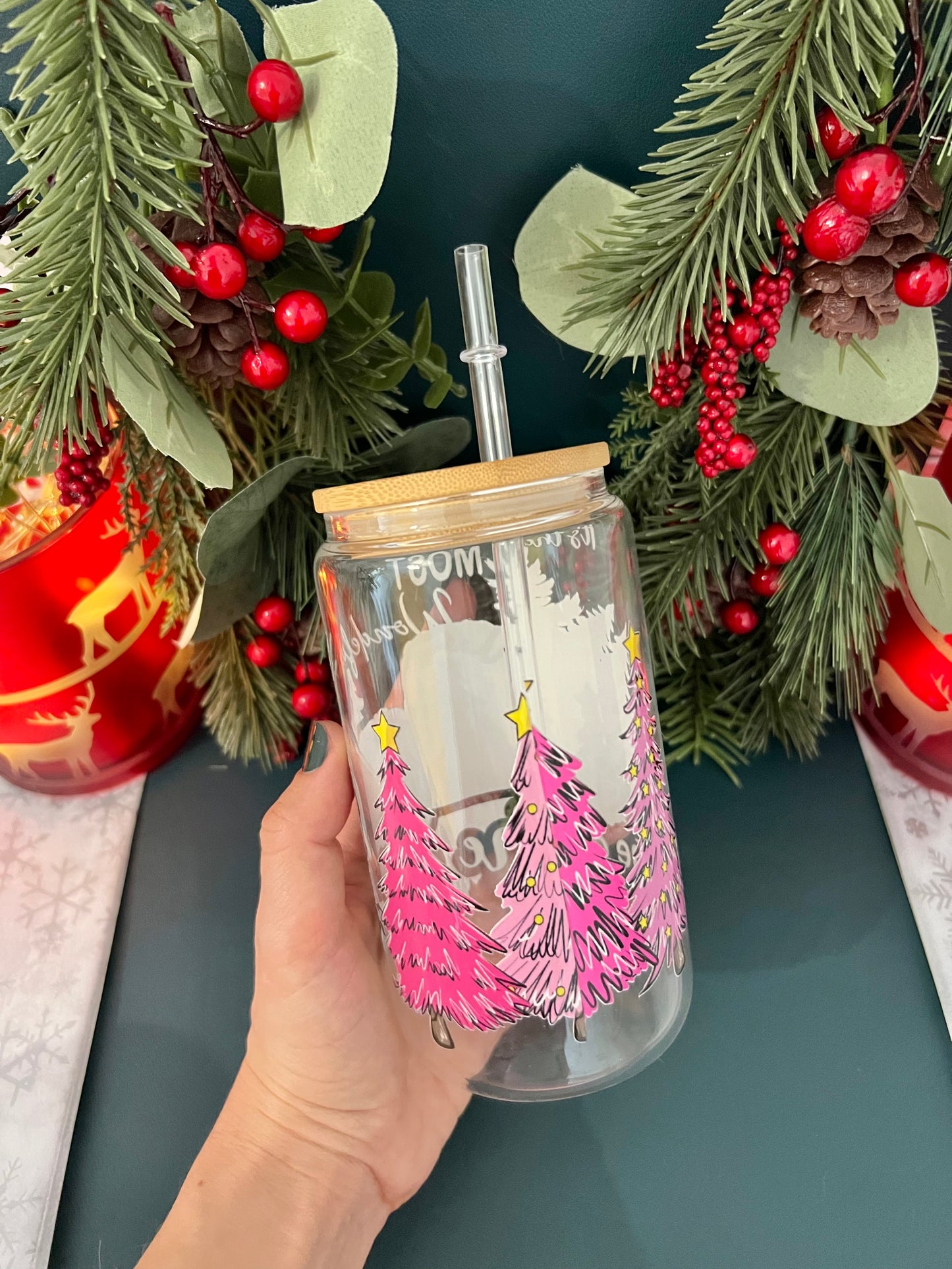 Pink Christmas 🎀 16 oz Tumbler