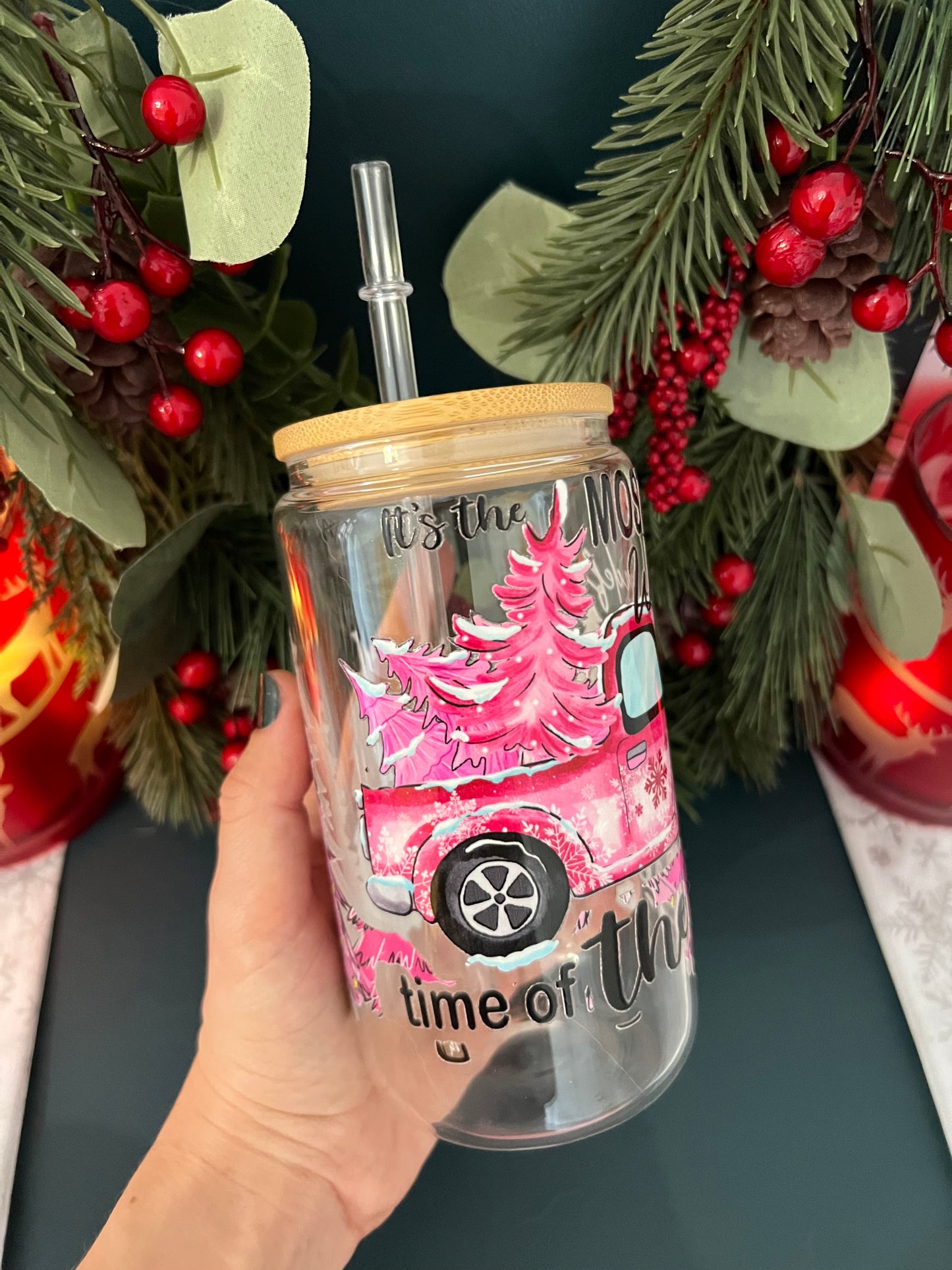 Pink Christmas  🎀 16 oz Tumbler