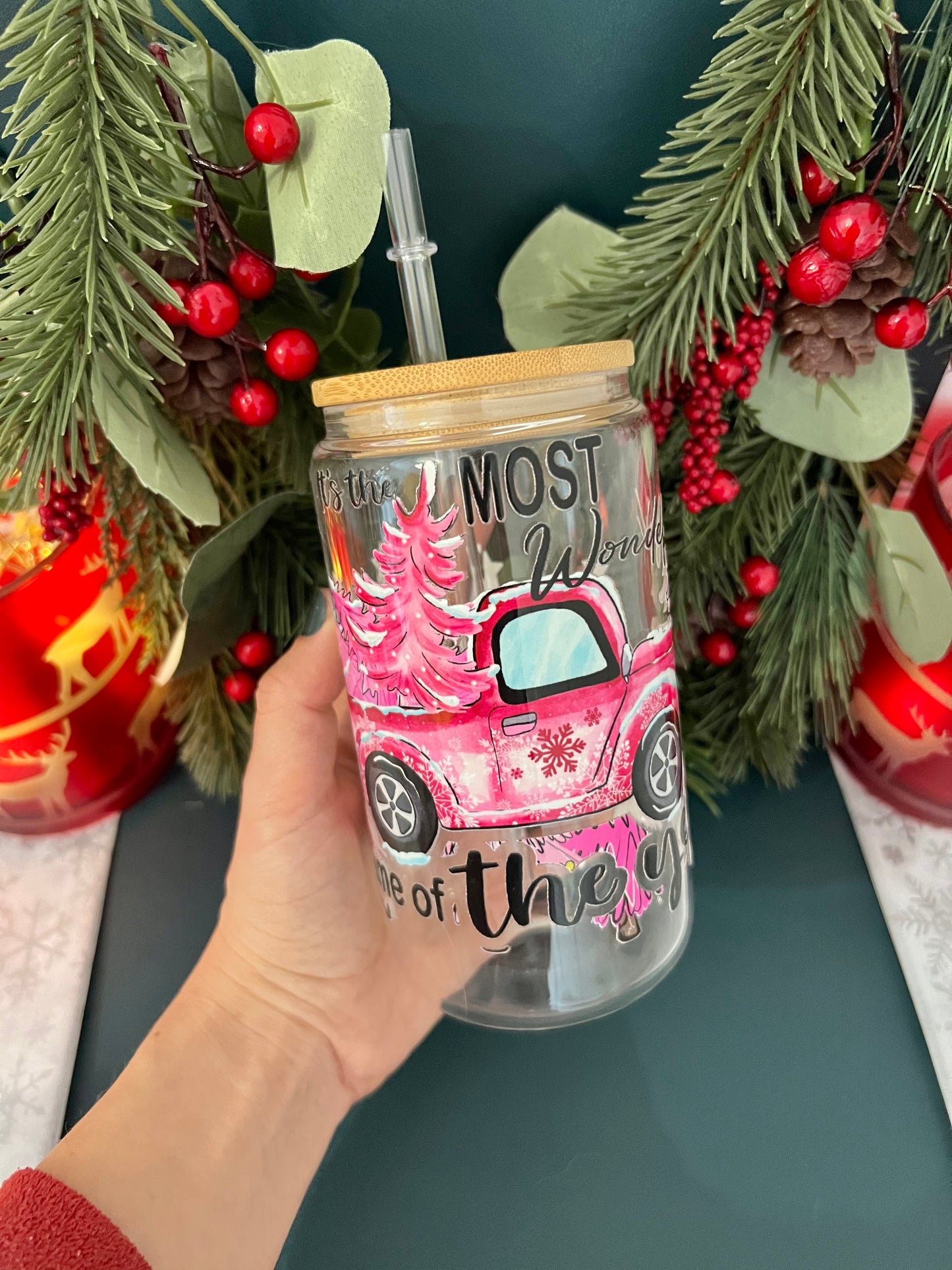 Pink Christmas  🎀 16 oz Tumbler