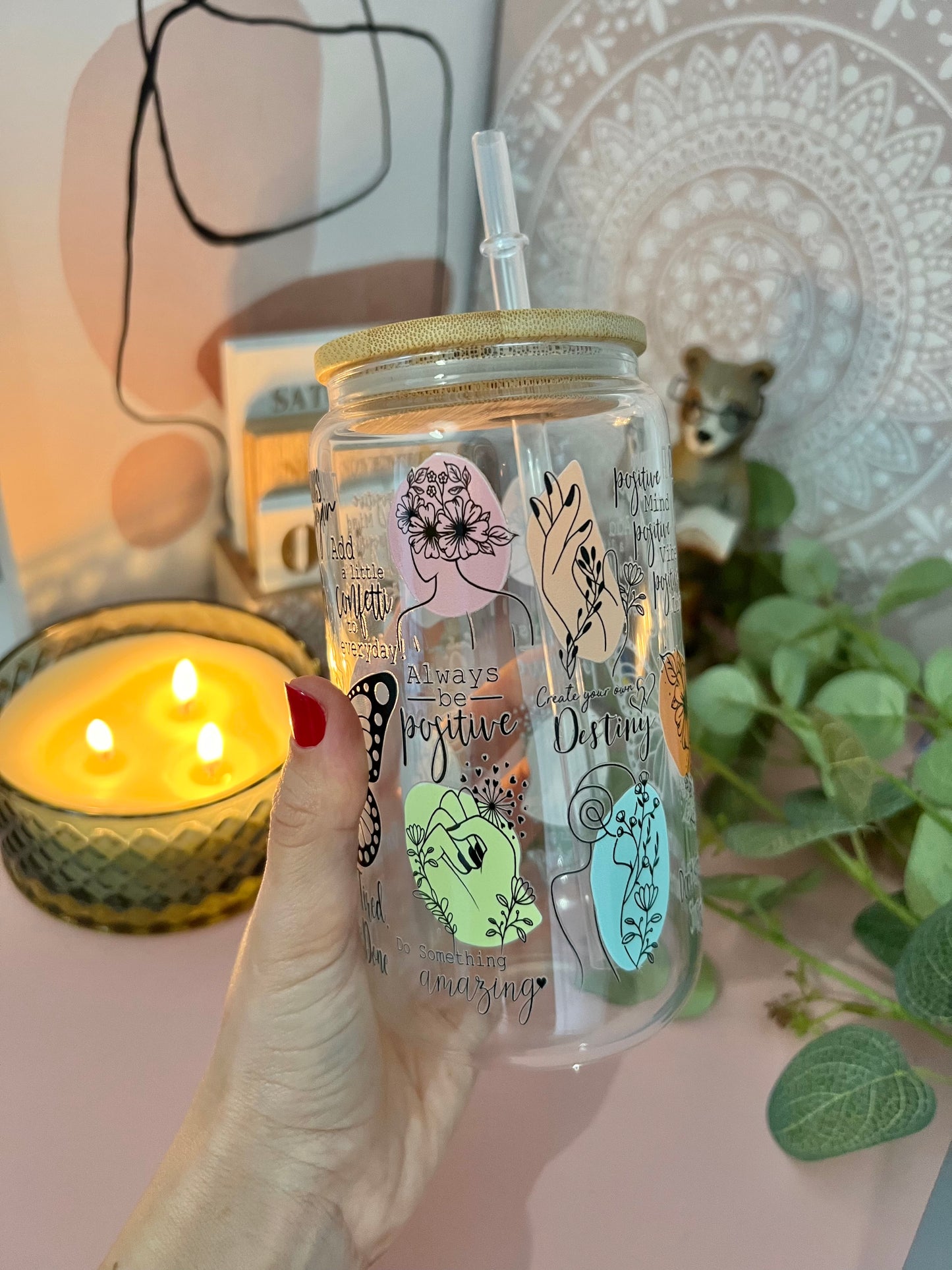 Make your self a priority ♥️ 16 oz Glass Can